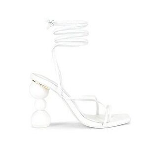 Song of Style Gelato Heel White Lace Up Size 7 Bachelorette Bride Wedding